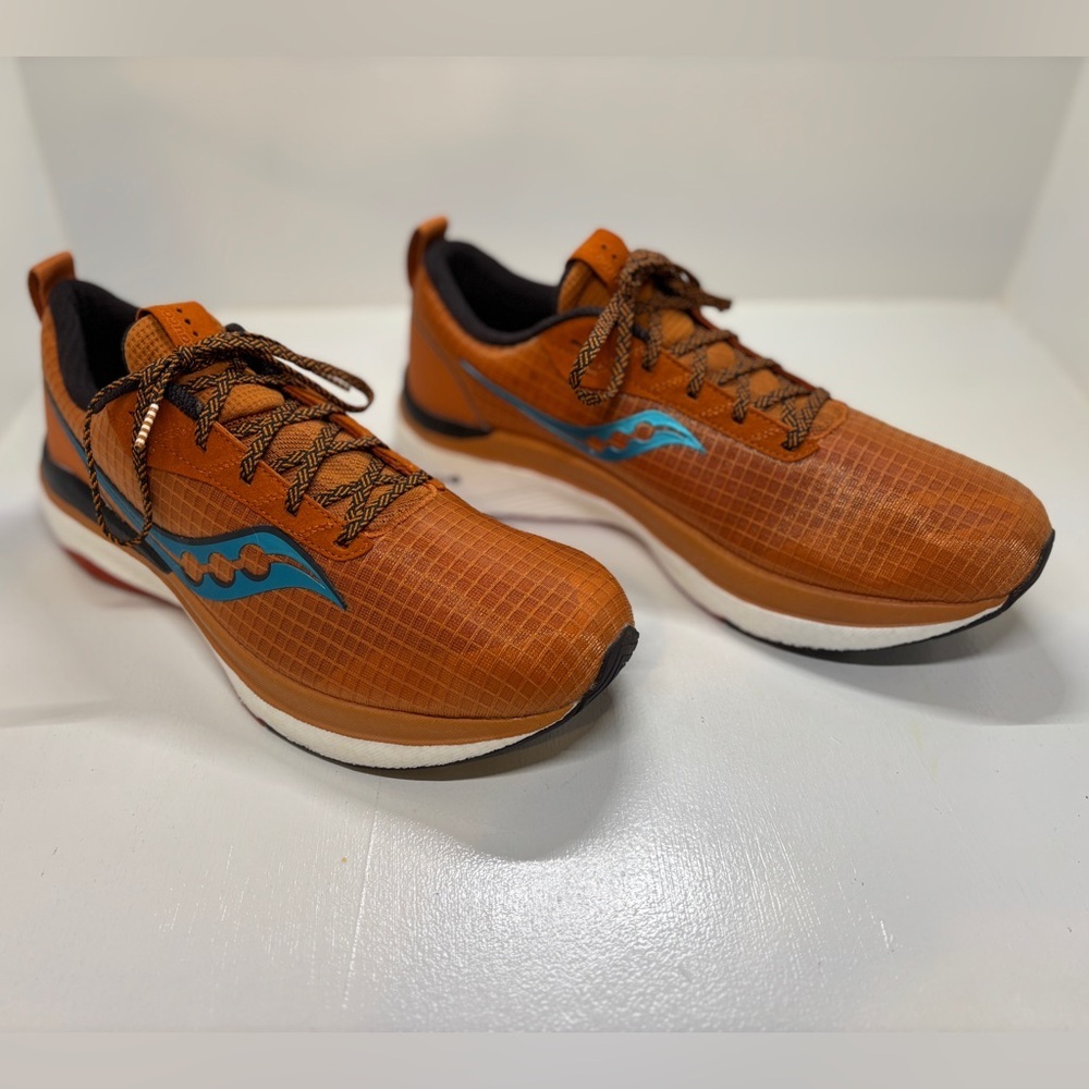 Saucony Ride 15 STR (Trail) running shoes in Clay/Basalt/Orange men’s size 11.5 - Picture 2 of 10